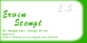 ervin stengl business card